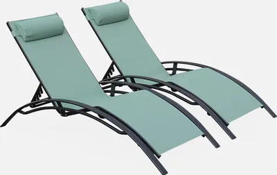 Immagine prodotto di Set 2  lettini prendisole in textilene multiposizione, Antracite
