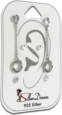 Image de SilberDream Set de 3 boucles d'oreilles Boucles d'oreilles 925 Argent Zirconia Femme SDS603WJ