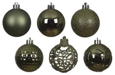 Produktbild von Weihnachtskugeln Kunststoff 6cm Mix 37er Set - Rosmarin