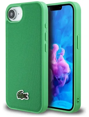 Obrázek produktu pro Pouzdro Lacoste Iconic Petit Pique Woven Logo MagSafe pro iPhone 16e, zelené
