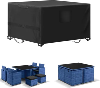 Immagine prodotto di Copertura per mobili da giardino 135x135x74cm Impermeabile antivento resistente ai raggi UV 420D Heavy Duty
