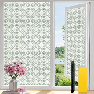 Sichtschutz-Fensterfolie Milchglas Blumenmuster 75x120 cm