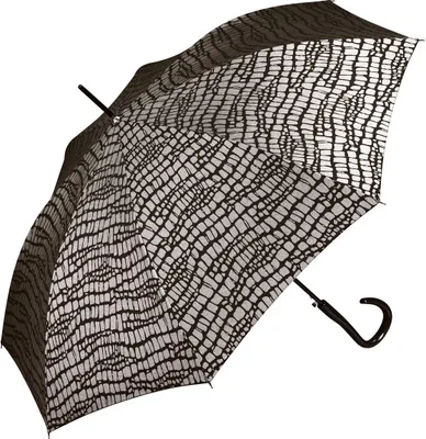 Produktbild von Pierre Cardin Stockschirm Damenschirm Automatiköffnung Croco-Optik Metallic Grau