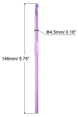 Produktbild von 10Stk Aluminum H?keln Haken 4.5mm US Gr??e 7 Gestreifte Nadeln fš¹r Basteln Garn Lila