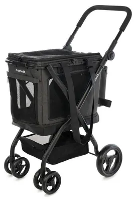 Produktbild von 3-in-1 Hundebuggy & Katzenbuggy bis 25 kg belastbar – klappbar, Aluminiumgestell, Mesh, Regenschutz
