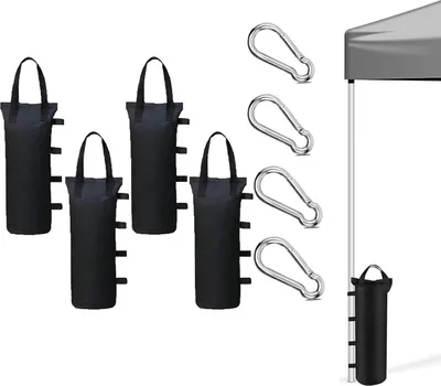 Produktbild von Pavillon Sandsäcke Set, 800D Oxford Gewichte für Pavillon, 50 x 13 cm, Schwarz, 4 Stück