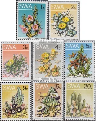 Produktbild von Briefmarken Namibia - Südwestafrika 1973 Mi 373A x-377A x,380A x, 383A x,384A x (kompl.Ausg.) normales Papier postfrisch Wüstenpflanzen