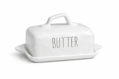 Produktbild von Keramik Butterdose mit Deckel | 23x12x12 cm | elegantes Buttergefäß modern & pflegeleicht
