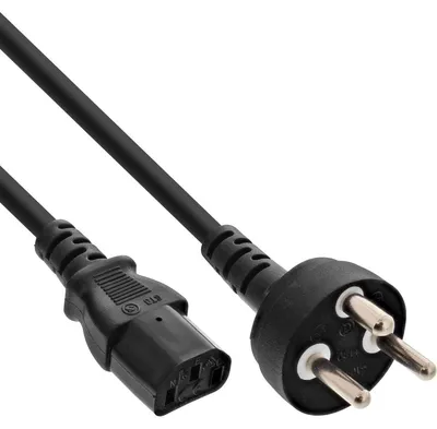 Produktbild von InLine Netzkabel, Netzstecker Dänemark auf Kaltgerätestecker C13, 1,8m, 1,8 m, Netzstecker Typ K, IEC C13, 250 V, 10 A