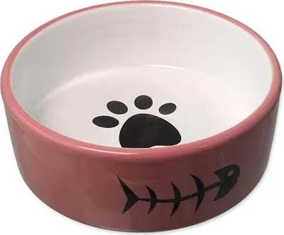Obrázok produktu pre MAGIC CAT keramická miska ružová/biela 12,5 x 4,5 cm 350 ml