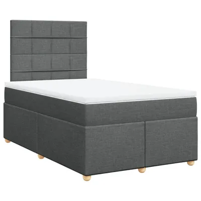 Obrázek produktu pro vidaXL Postel Boxspring s matrací tmavě šedá 120x200 cm Látka