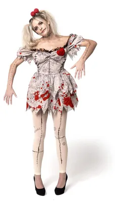 Voodoo-Puppen Kostüm Damen Halloween Cosplay