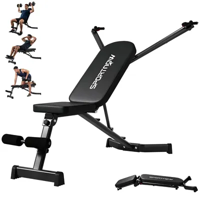 Produktbild von SPORTNOW Hantelbank klappbar Trainingsbank mit Beinstrecker 3-Fach Rückenlehne