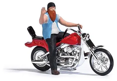 Produktbild von Busch 7861 - 1/87 / H0 US Motorrad mit Biker - Neu