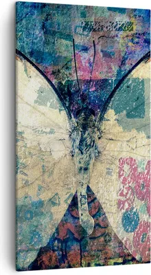 Produktbild von Bild auf Leinwand - Leinwandbild - Schmetterling Abstraktion - 45x80cm - Wand Bild - Wanddeko - Leinwanddruck - Bilder - Kunstdruck - Wanddekoration - Leinwand bilder - Wandkunst - PA45x80-3990