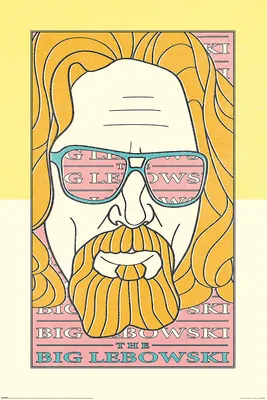 Immagine prodotto di Il grande Lebowski - Giallo - Poster cinematografico - 61x,91,5 cm