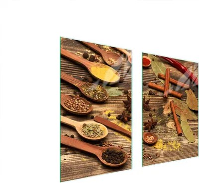 Obrázek produktu pro Skleněná ochranná deska do kuchyně 65x52 Koření