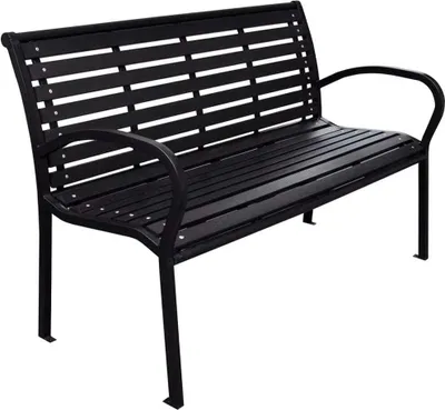 Produktbild von Gartenbank Schwarz 116 cm Stahl und WPC 319578
