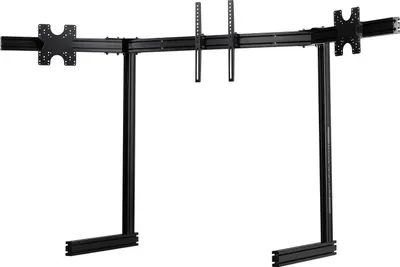 Produktbild von Next Level Racing Lite Höhenverstellbar Monitorständer - Bildschirmgröße: 53,3 cm (21 Zoll) bis 165,1 cm (65 Zoll) - 140 cm Höhe x 242,5 cm Breite - Freistehend - Schwarz eloxiert - Kohlenstoffstahl, Aluminium - Schwarz - Für Monitor, Kommerziell - Einstellbar, Pulverbeschichtet, Kabelmanagement