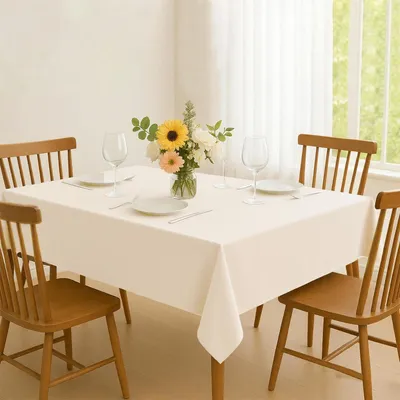 Obrázek produktu pro Ubrousek na stůl, 150x220 cm, béžový, obdélníkový, směs lnu a polyesteru