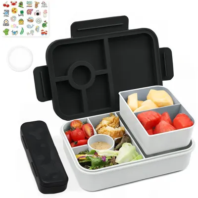 Produktbild von Brotdose Kinder mit 5 Fächern 1300ML Auslaufsicher Schwarz
