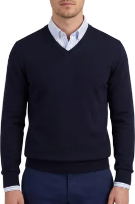 Produktbild von Olymp Pullover dunkelblau V-Ausschnitt