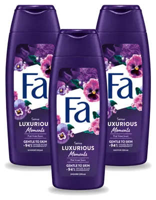 Produktbild von 3 x Fa Luxurious Moments Douchecreme - Rosa Veilchen - 250 ml - Vorteilspackung - 3 Stücke
