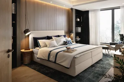 Produktbild von FEDVE Boxspringbett Schlafzimmerbett AKITA mit 2 Bettkästen, Doppelbett mit Bonell-Matratze und Topper 200x200