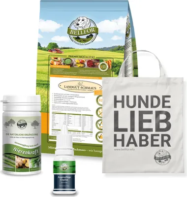 Produktbild von Bellfor Augenpflege-Sparset für mittelgroße Hunde mit Futtermittelallergie 2,610.00 g
