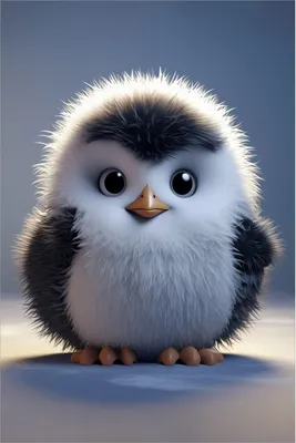 Produktbild von Wallario selbstklebendes Poster - Flauschiger Pinguin, Größe: 61 x 91,50 cm