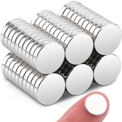 Produktbild von 60 extra starke Neodym-Magnete, 10 x 2 mm kleine starke Magnete, Mini-Magnete, kleine runde Magnete, Magnete für Magnettafeln, Pinnwände, Kühlschränke, Bastel-Whiteboards