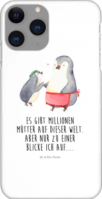 Produktbild von Mr. & Mrs. Panda Iphone 11 Pro Handyhülle Pinguin mit Kind - Weiß - Geschenk, Muttertag, Handy Case, Mutti, Familie, Vorbild Mama, Mutter, Premium Kunststoff