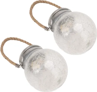 Zdjęcie produktu dla 2szt Solar Glass Ball Wodoodporna Automatyczna Obrotowa Latarnia LED z Pękniętą Latarnią na Taras Zewnętrzny