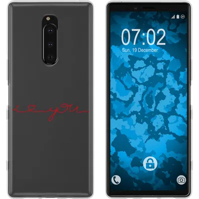Produktbild von PhoneNatic Case kompatibel mit Sony Xperia 1 Silikon-Hülle in Love Wörter M2