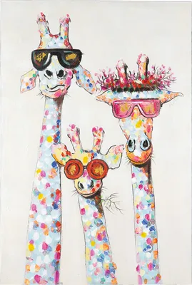 Produktbild von Casablanca by Gilde Gemälde "Coole Giraffen" bunt, auf Leinwand, H.90 cm, 38348