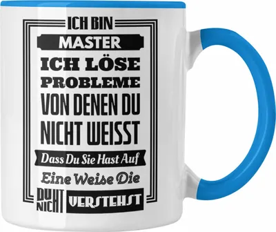 Produktbild von Trendation - Master Prüfung Tasse bestanden Geschenk Abschluss Masterarbeit Exam Prüfung (Blau)