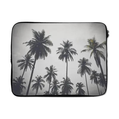 Produktbild von MuchoWow® Laptop Hülle 17 Zoll Laptoptasche Palme - Tropisch - Natur - Zipper - Schutzabdeckung
