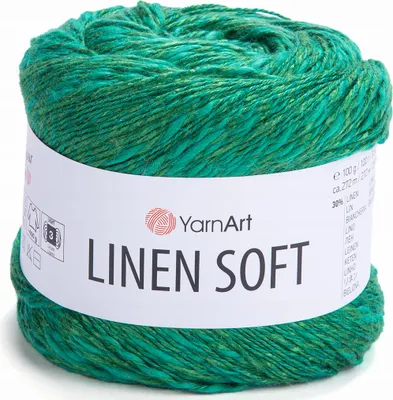 Produktbild von Yarnart Linen Soft 100g Grün - Sommergarn Leinen Viskose Baumwolle, Ideal für Kleidung