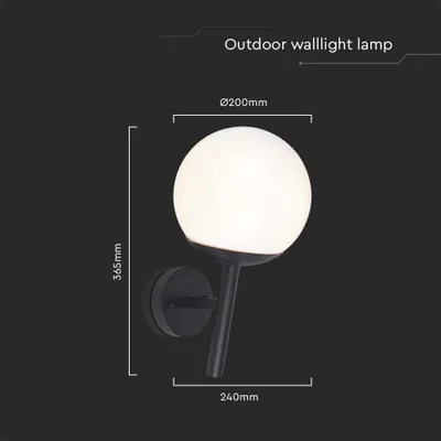Immagine prodotto di Lampada da parete per esterni bianca e nera V-TAC E27 IP44 VT-1224-11824