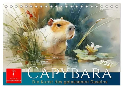 Produktbild von Capybara - die Kunst des gelassenen Daseins (Tischkalender 2027 DIN A5 quer), CALVENDO Monatskalender