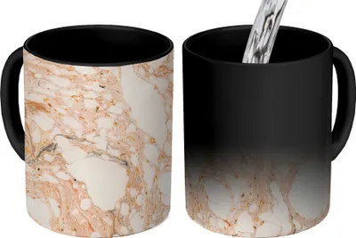 Produktbild von MuchoWow® Zauber Tasse Zaubertasse Magic Marmor - Rot - Schwarz 350 ml Farbwechsel Becher Geschenk Geschenkidee - Magic-Tasse - Fototasse - Keramiktassen - Bilder - Tasse Kaffee - Getränkbecher - Kaff