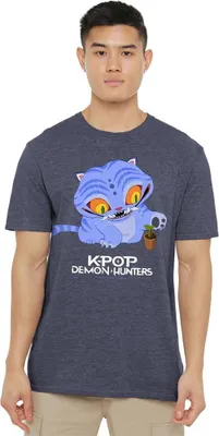 Produktbild von K-Pop Demon Hunters - "Cute" T-Shirt für Herren/Damen Uni, meliert TV20274 (3XL) (Marineblau Meliert)