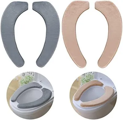 Produktbild von Gukasxi WC-Sitzbezug, 2 Paar Toilettensitzbezug Dicker Und Wärmer Wc-Sitz Pad WC Wärmer Pad, Waschbarer WC Abdeckung Cover Pad Toilettensitzkissen