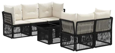 Produktbild von vidaXL Gartensofa-set 6 stk. Schwarz Poly-Rattan