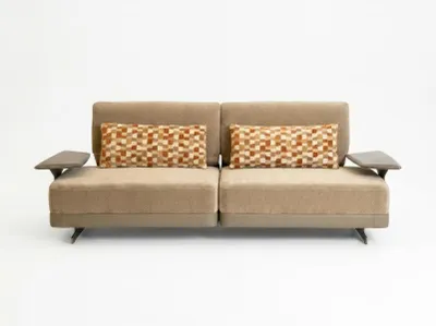 Image de Canapé 3 places, design moderne, couleur beige, confortable, avec coussins