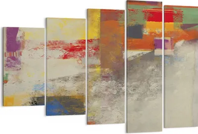 Produktbild von Bild auf Leinwand - Leinwandbild - 5 Teile - Abstraktion die Farben modern - 150x100cm - Wand Bild - Wanddeko - Wandbilder - Leinwanddruck - Bilder - Wanddekoration - Leinwand bilder - EG150x100-4176