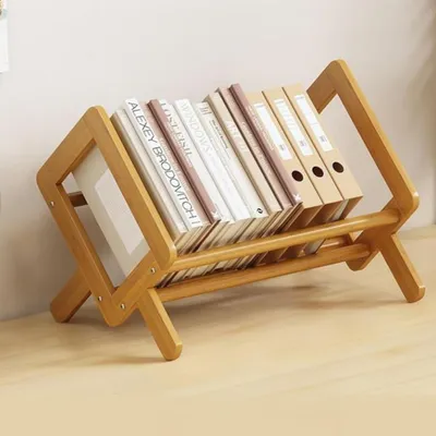 Immagine prodotto di Scaffale a parete in legno, inclinabile, e organizer da scrivania