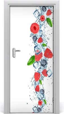 Produktbild von Tulup Türaufkleber 85x205 cm Dekorative Aufkleber Selbstklebend Wasserdichte Tapete Abnehmbar Schlafzimmer Wohnzimmer Wohnkultur - Beeren und Eis