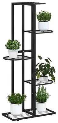 Productafbeelding van Plantenrek, meerlaags ontwerp, houten constructie, zwart