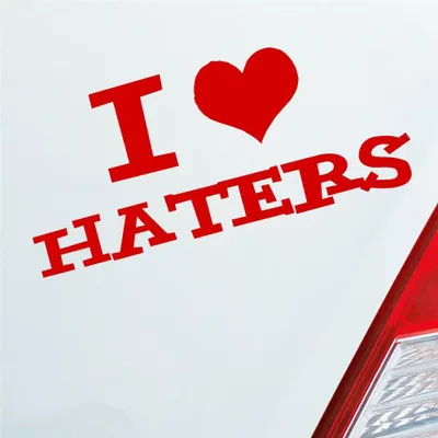 Produktbild von Auto Aufkleber I love Haters Tuning 10x4,5 cm Rot Sticker Heckscheibenaufkleber